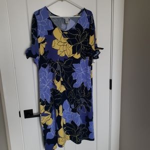 CATHERINES | Floral Knot-Sleeve Dress | SIZE 0X